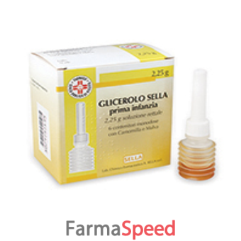 glicerolo sella - prima infanzia 2,25 g soluzione rettale 6 contenitori monodose con camomilla e malva