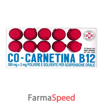 cocarnetina b12 - 500 mg + 2 mg polvere e solvente per soluzione orale 10 flaconi con tappo serbatoio 