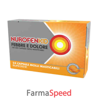 nurofenkid febbre d - 100 mg capsule molli masticabili 24 capsule in blister