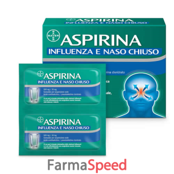 aspirina influenza naso ch - 500 mg/30 mg granulato per soluzione orale 10 bustine in pap/al/pe