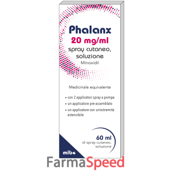 phalanx - 20 mg/ml spray cutaneo soluzione 1 flacone in hdpe da 60 ml con 2 applicatori