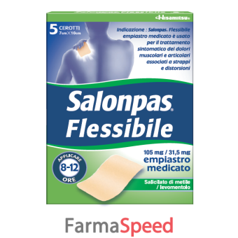 salonpas flessibile*5 empiastri in bustina 105 mg + 31,5 mg