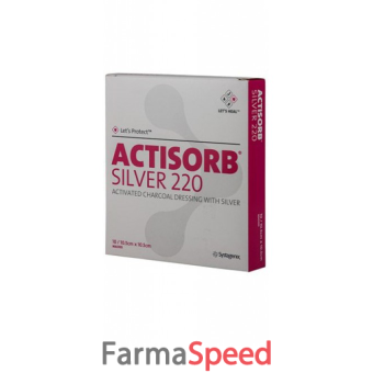 actisorb silver 220 medicazione in carbone attivo con argento 10,5x10,5 10 pezzi