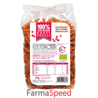 fusilli di lenticchie rosse bio 250 g