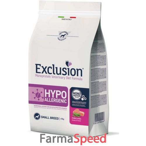 exclusion hypoallergenic pork and pea small breed